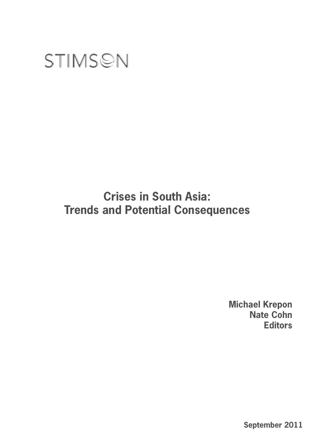 Crises in South Asia: Trends and Potential Consequences