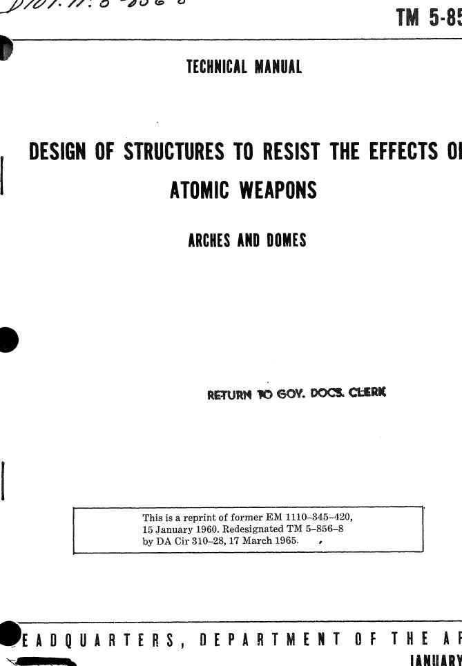 Department Of The Army--Design of structures to resist the effects of atomic weapons