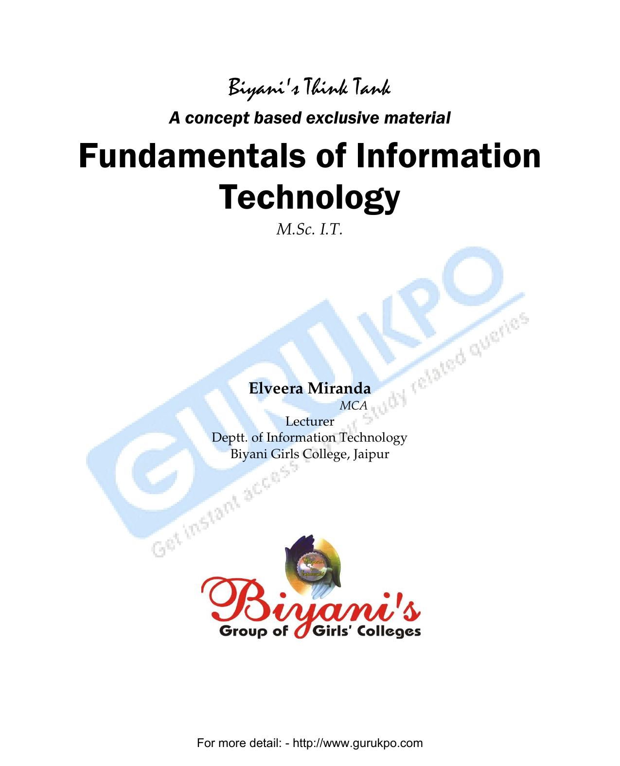 Fundamentals of Information Technology