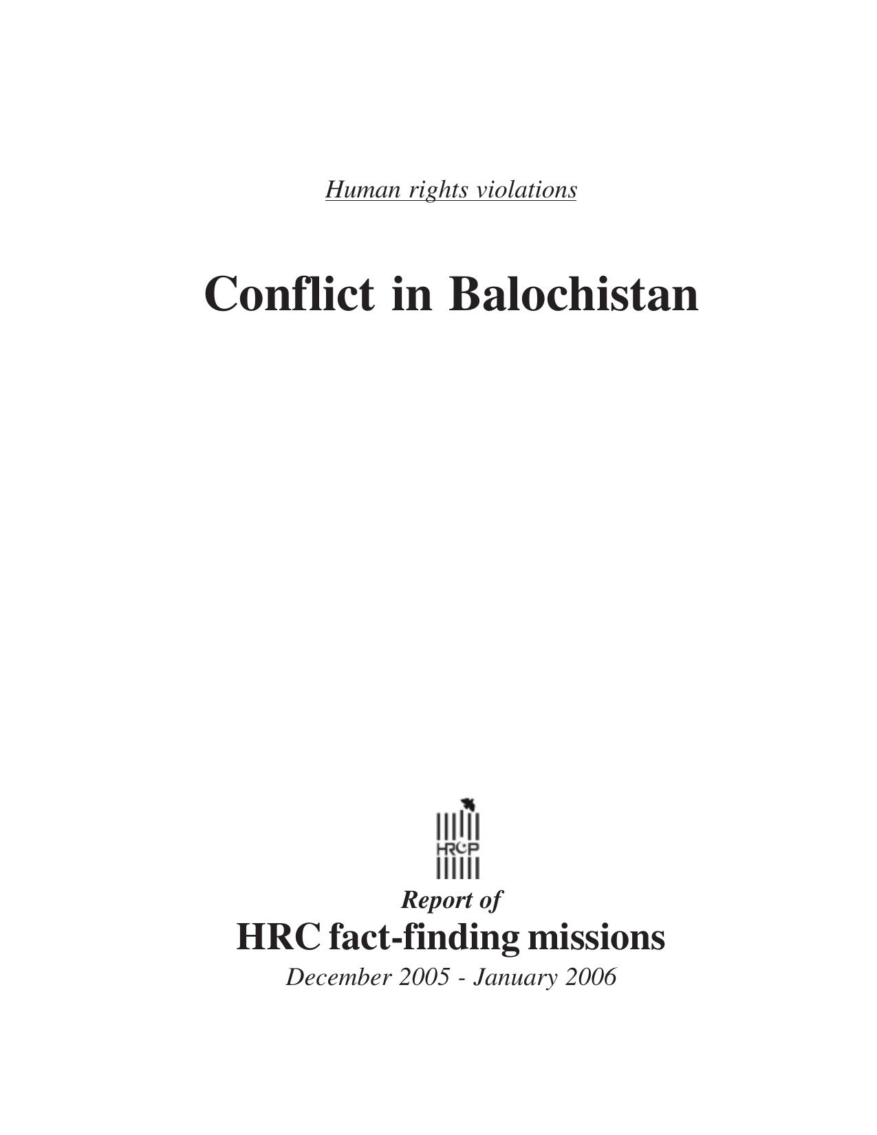 Conflict in balochistan-- Complete