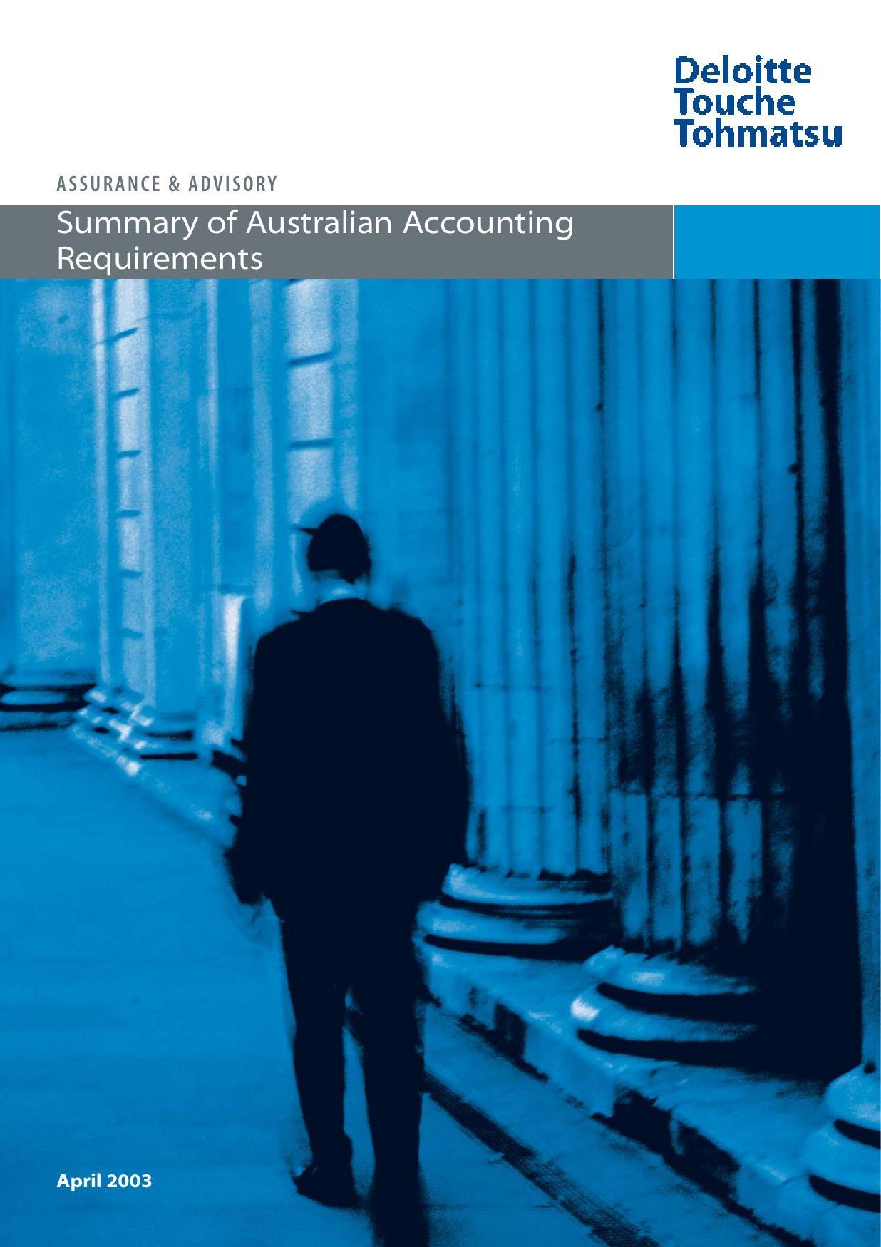 Assurance & Advisory: Summary of Australian Accounting Requirements