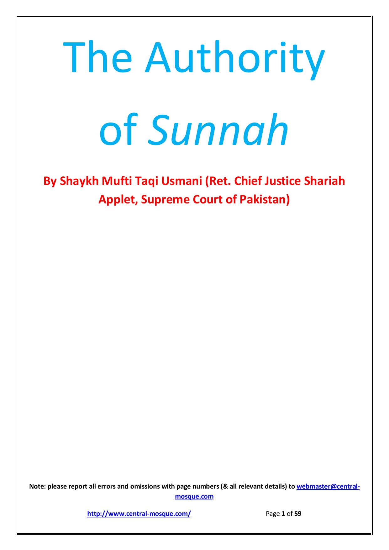 authority-sunnah