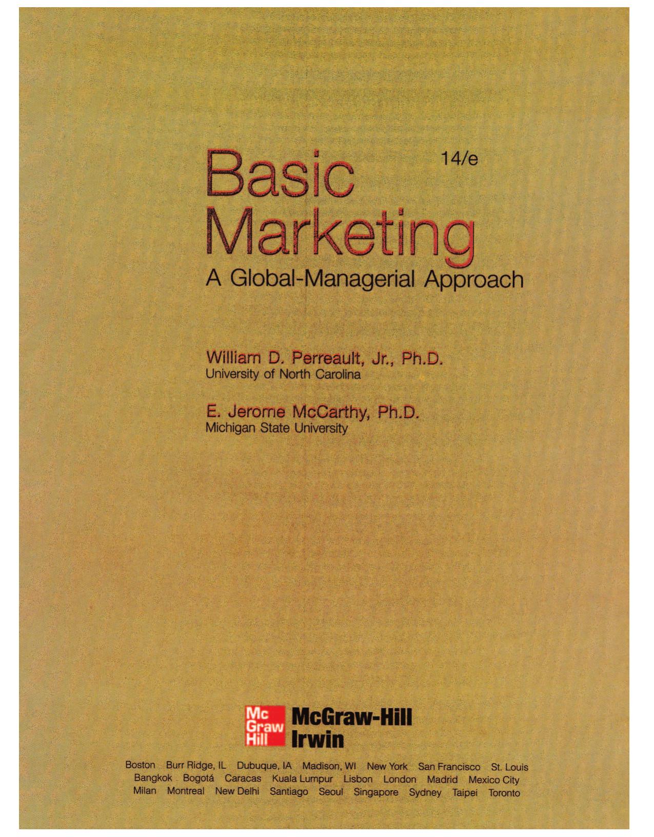 Basic Marketing: A Global Managerial Approach