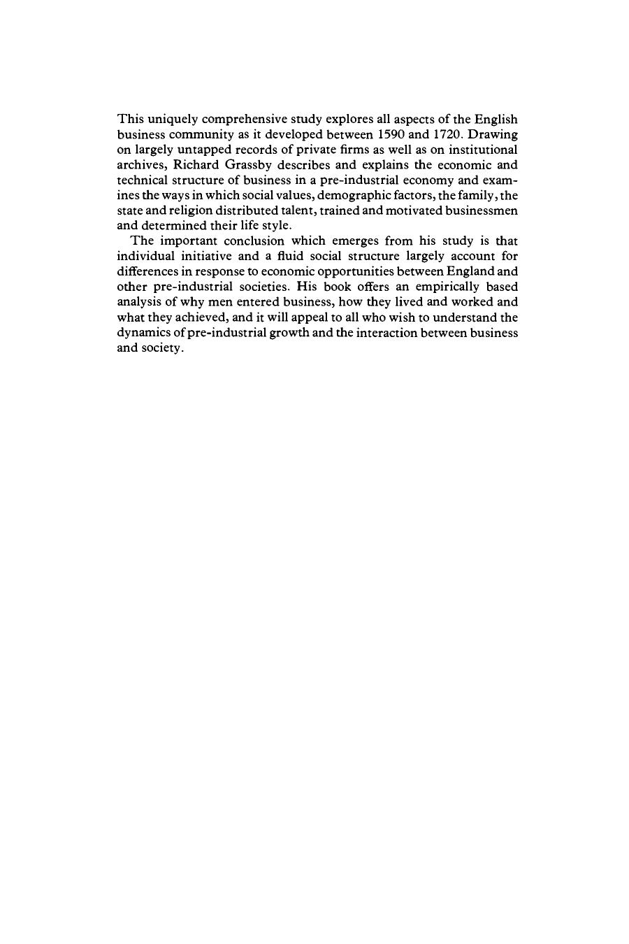 The Business Community of Seventeenth-Century England