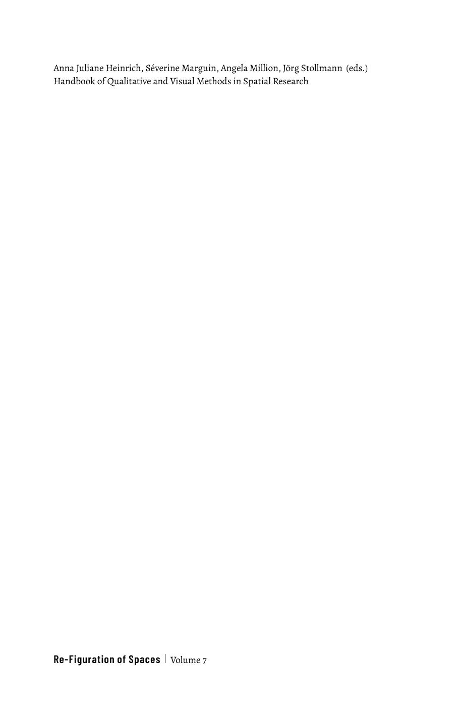 Handbook of Qualitative and Visual Methods in Spatial Research