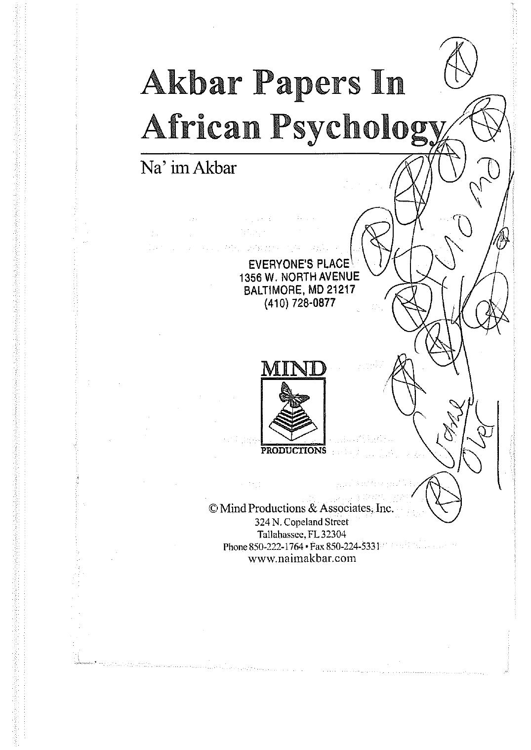 Akbar Papers in African Psychology