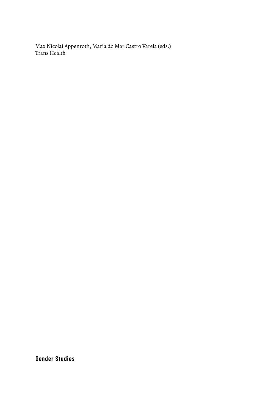 Trans Health - International Perspectives on Care for Trans Communities