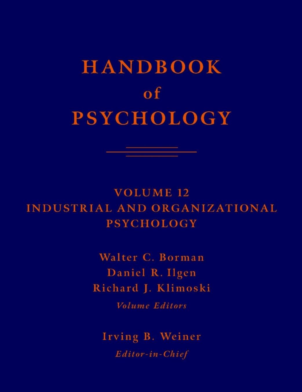 Handbook of psychology