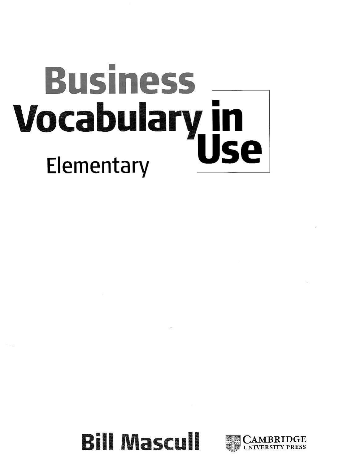 Business Vocabulary in Use: Elementary