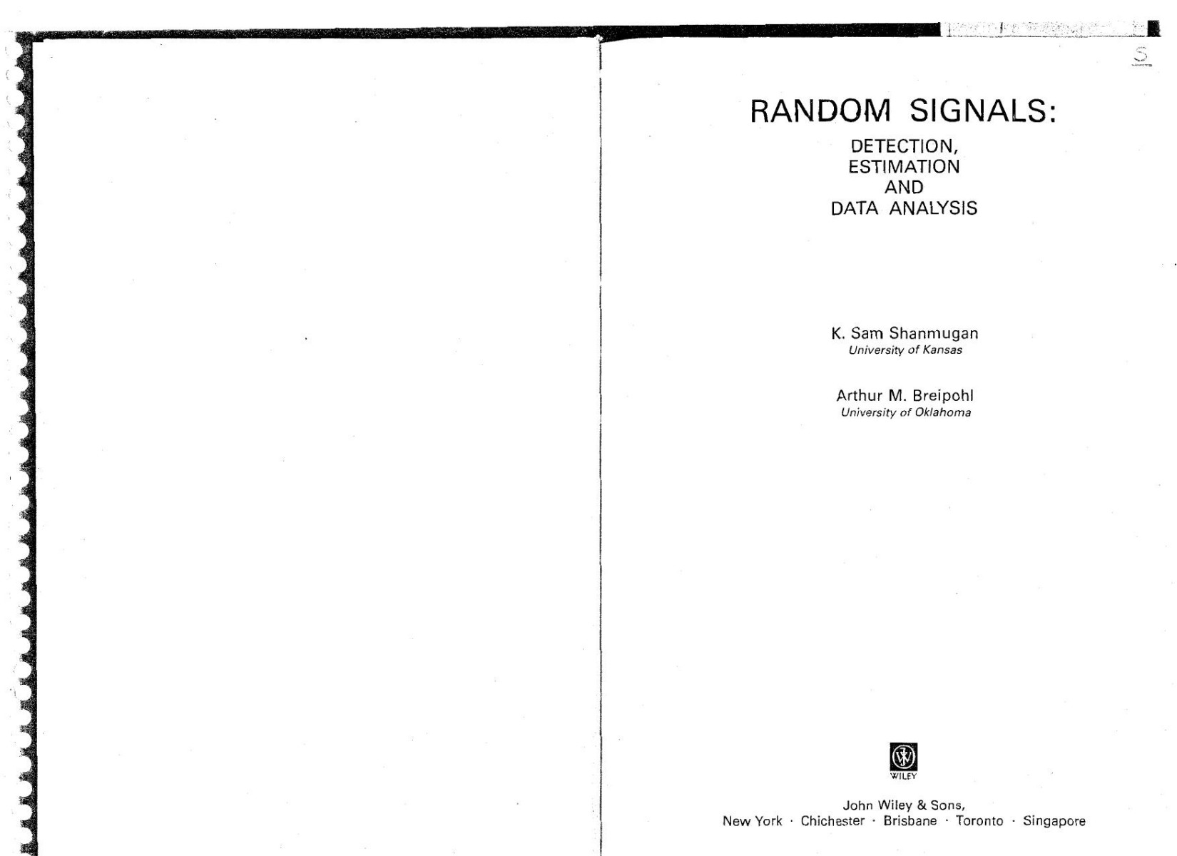Random Signals: Detection, Estimation and Data Analysis