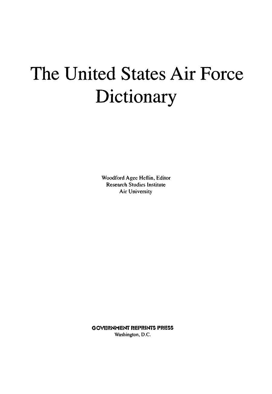 The United States Air Force Dictionary