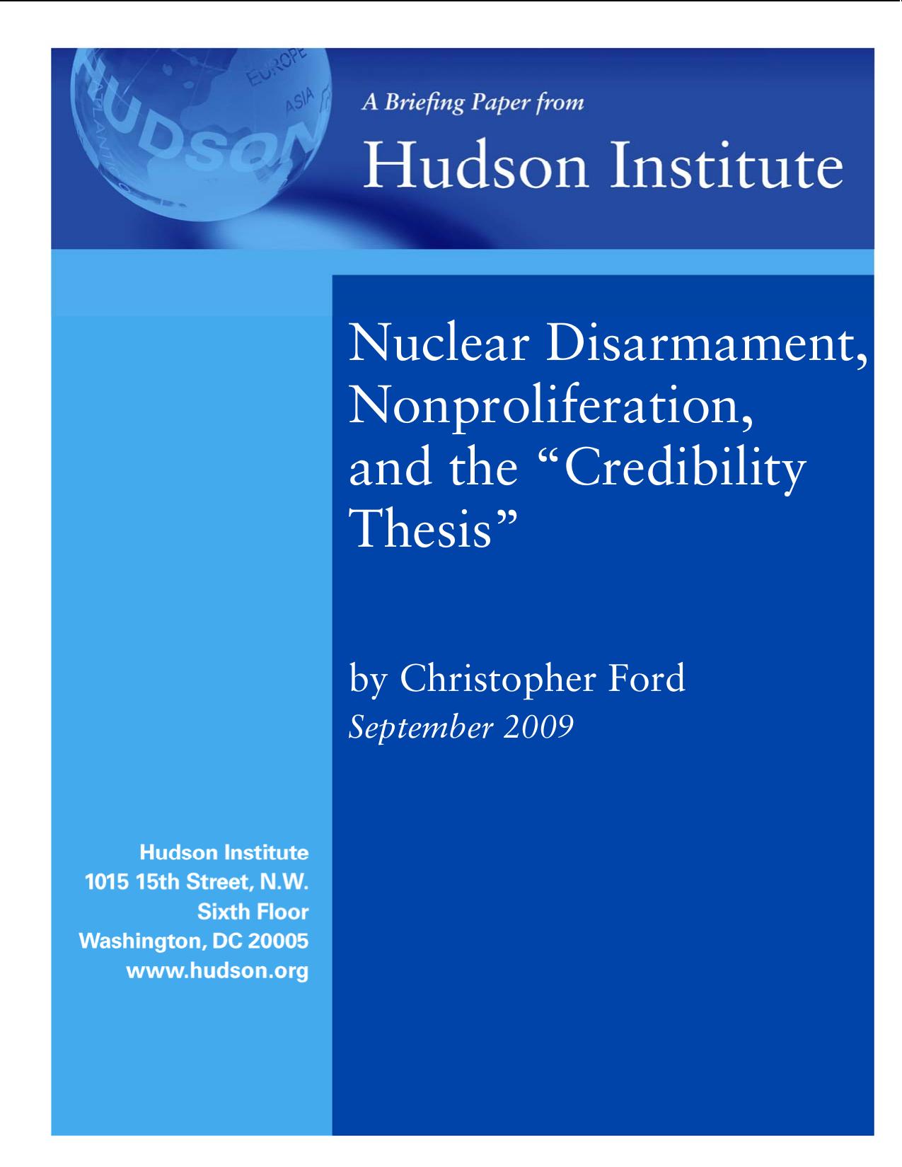 Nuclear DisarmamentCF909