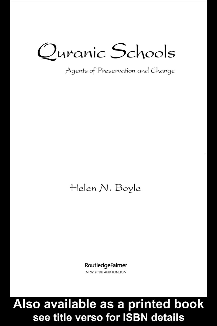 Quranic Schools: Agents of Preservation and Change