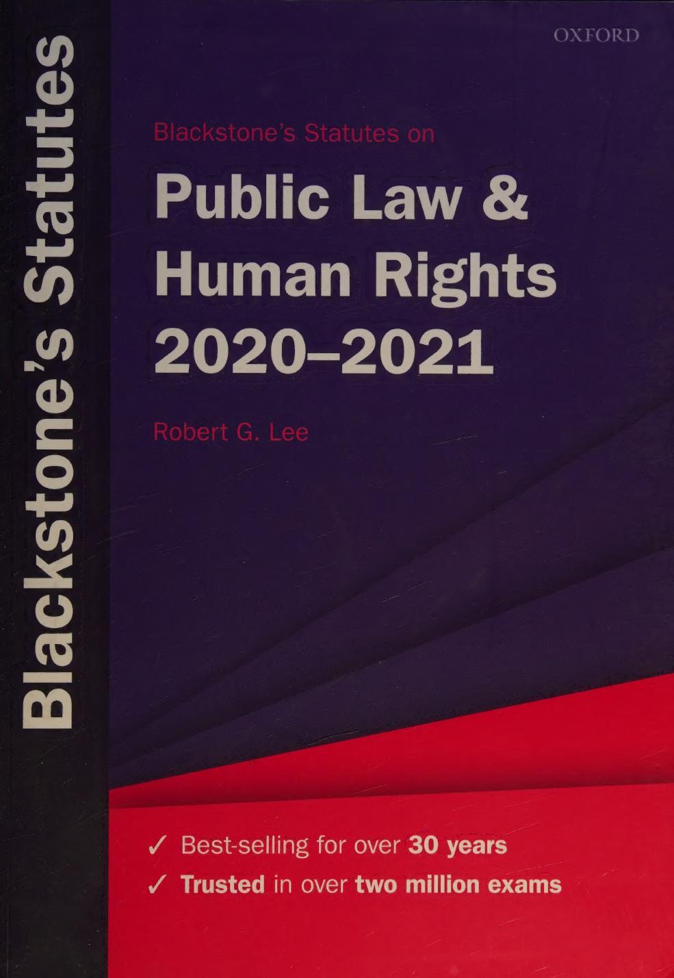 Blackstone's Statutes on Public Law and Human Rights 2020-2021
