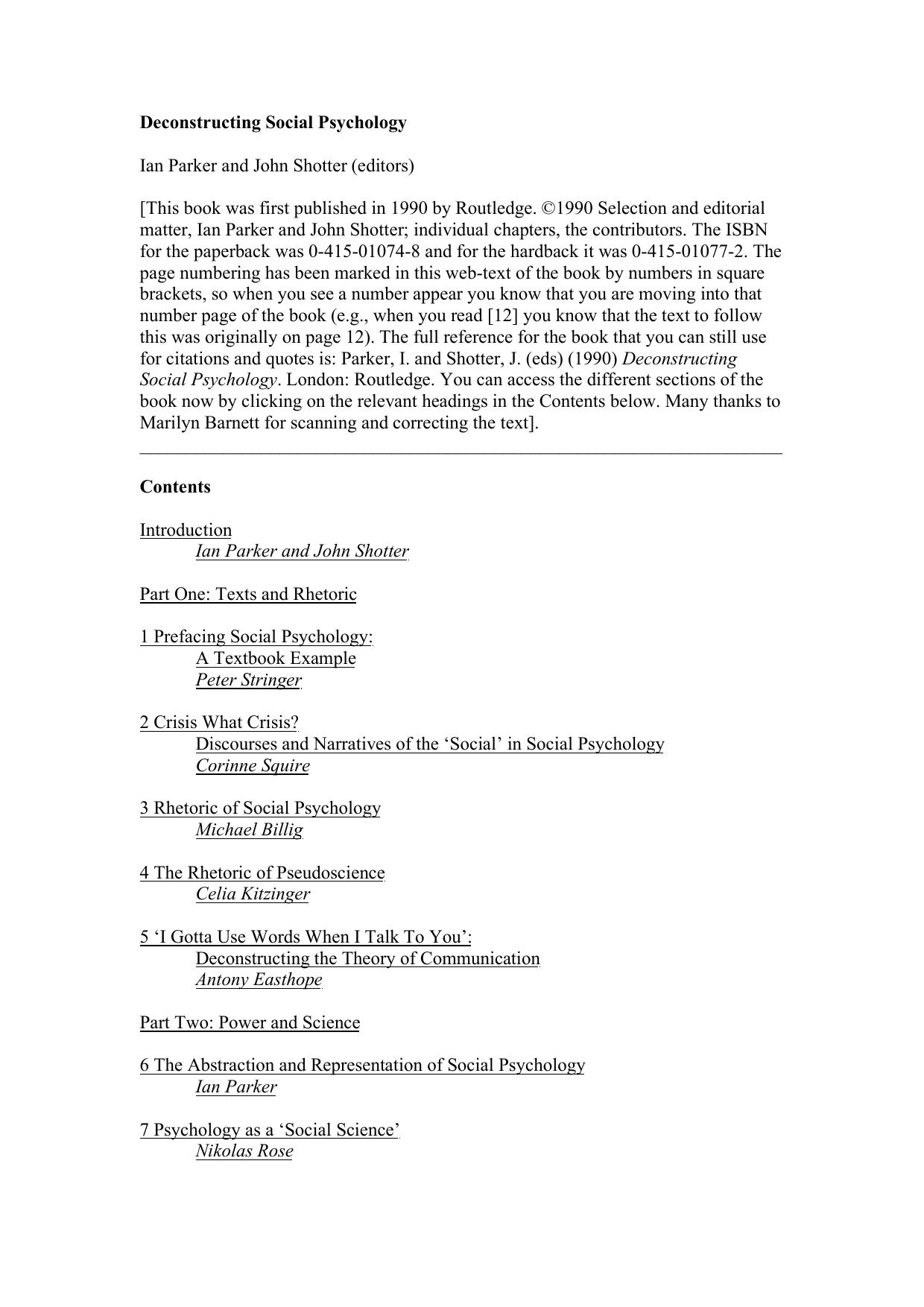 Ian Parker, John Shotter