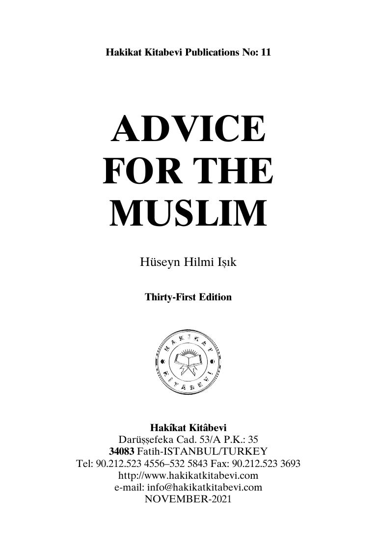 Advice for the Muslim