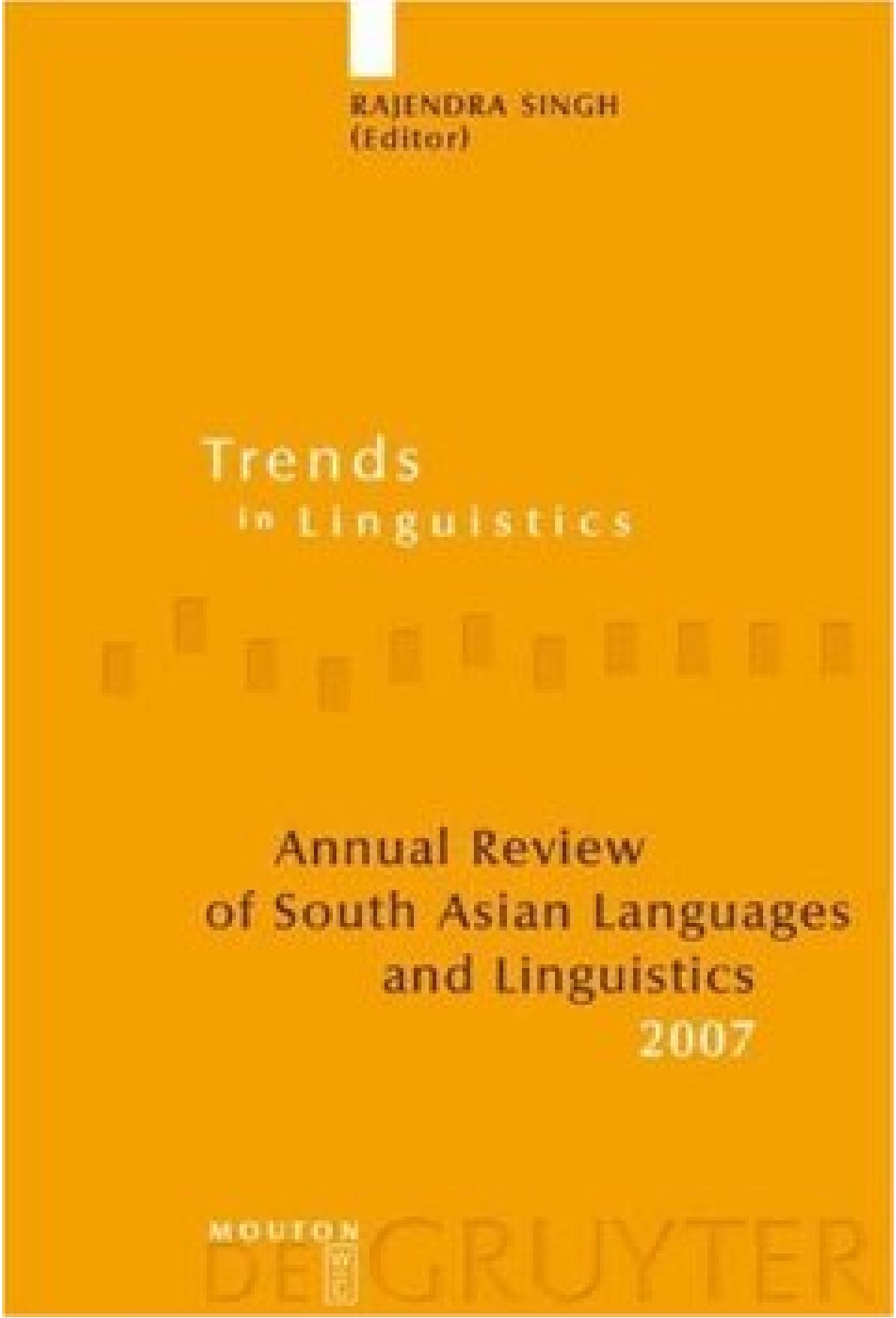 Annual Review of South Asian Languages and Linguistics