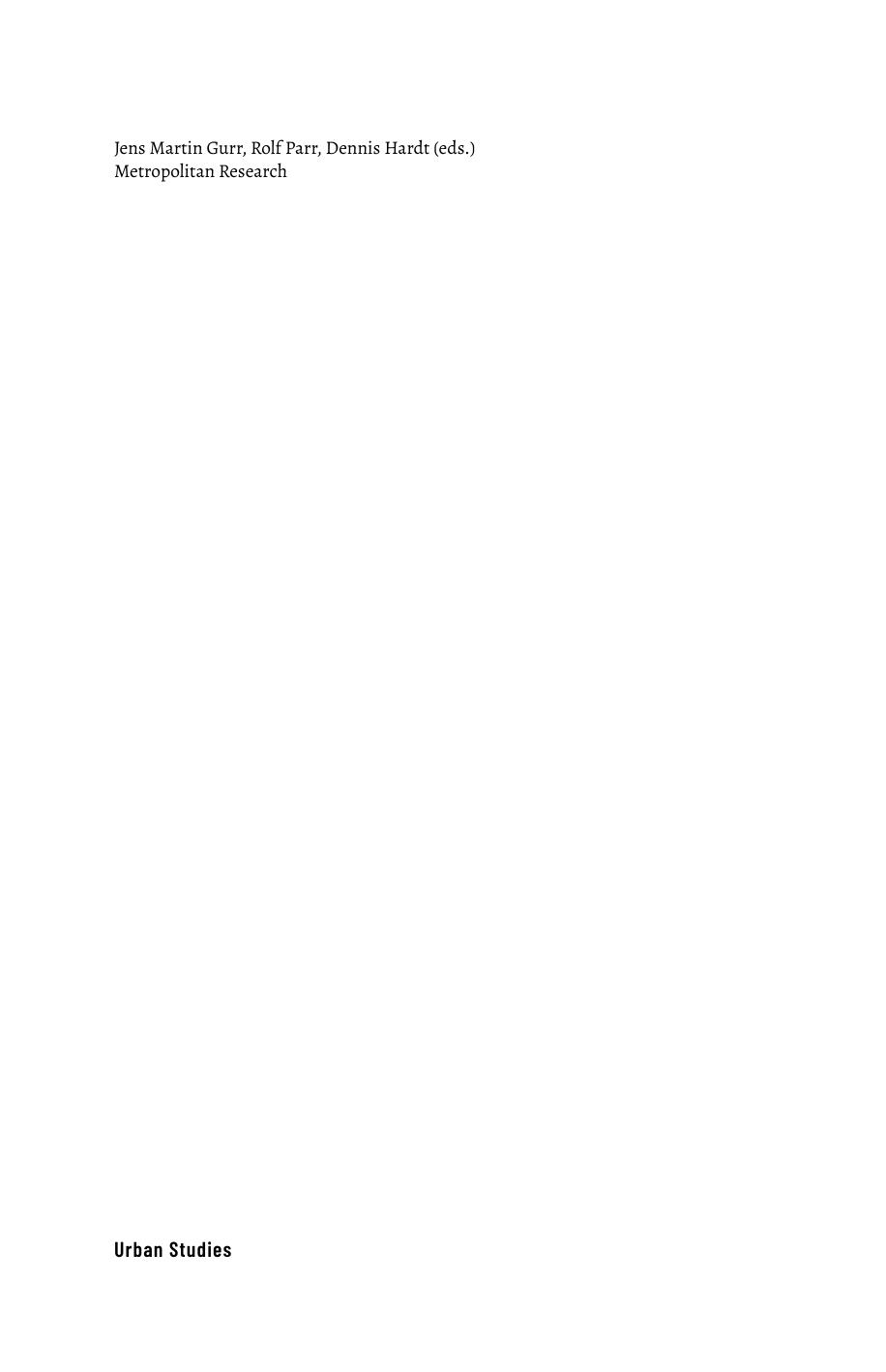 Metropolitan Research Methods and Approaches