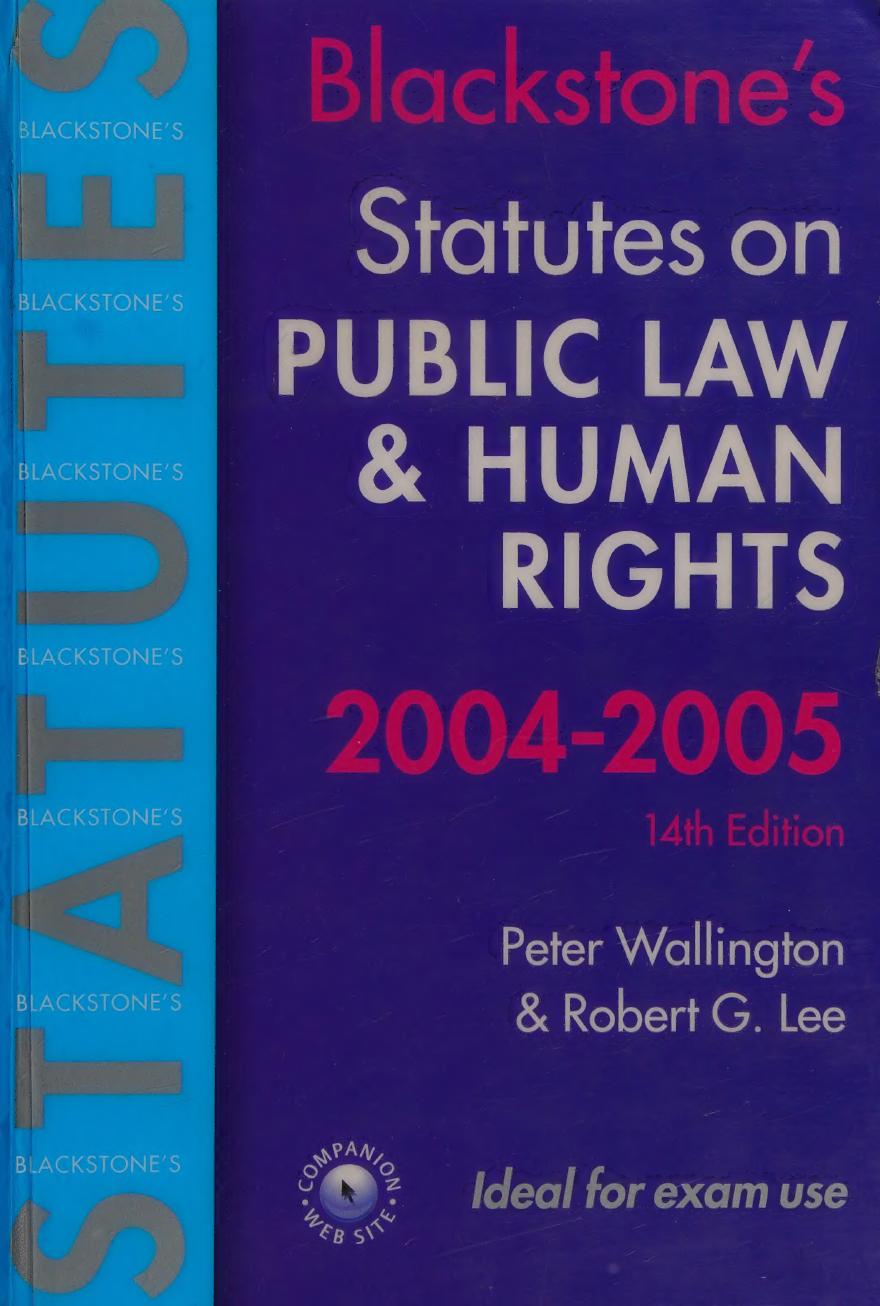Blackstone's Statutes on Public Law and Human Rights (Blackstone's Statute Book)