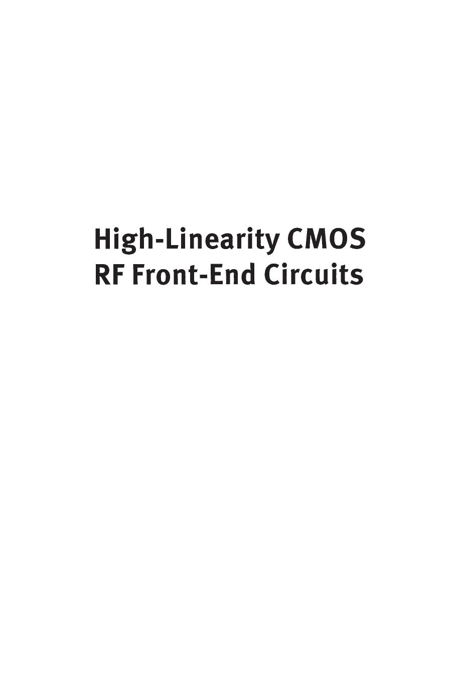 High-Linearity CMOS RF Front-En