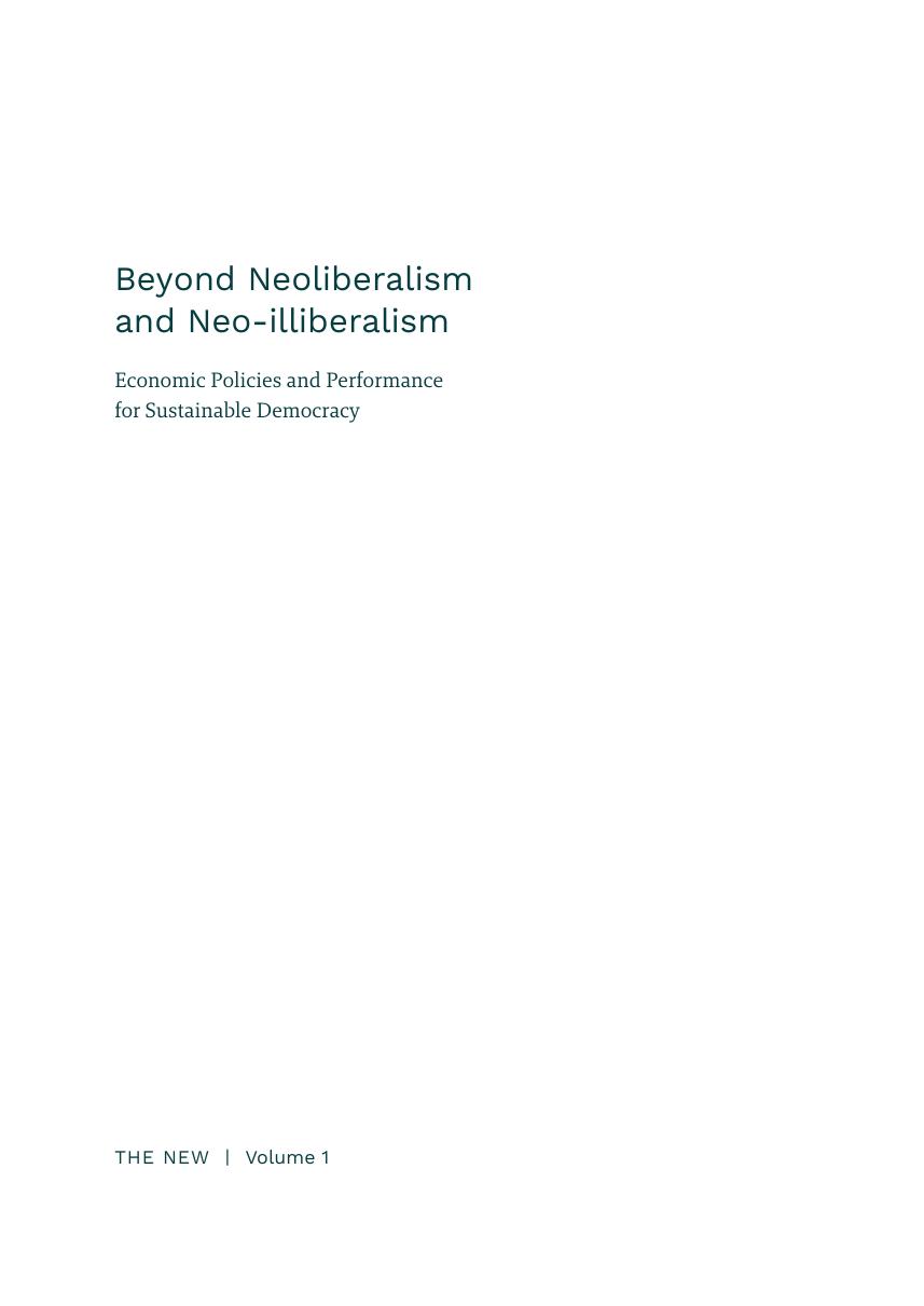 Beyond Neoliberalism and Neo-illiberalism