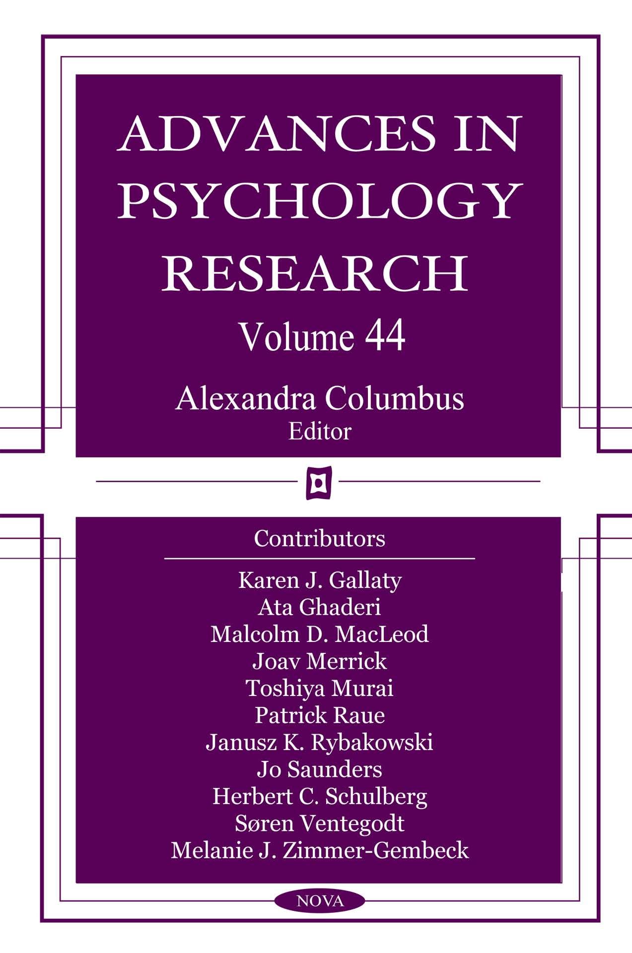 Advances in Psychology Research Vol.44