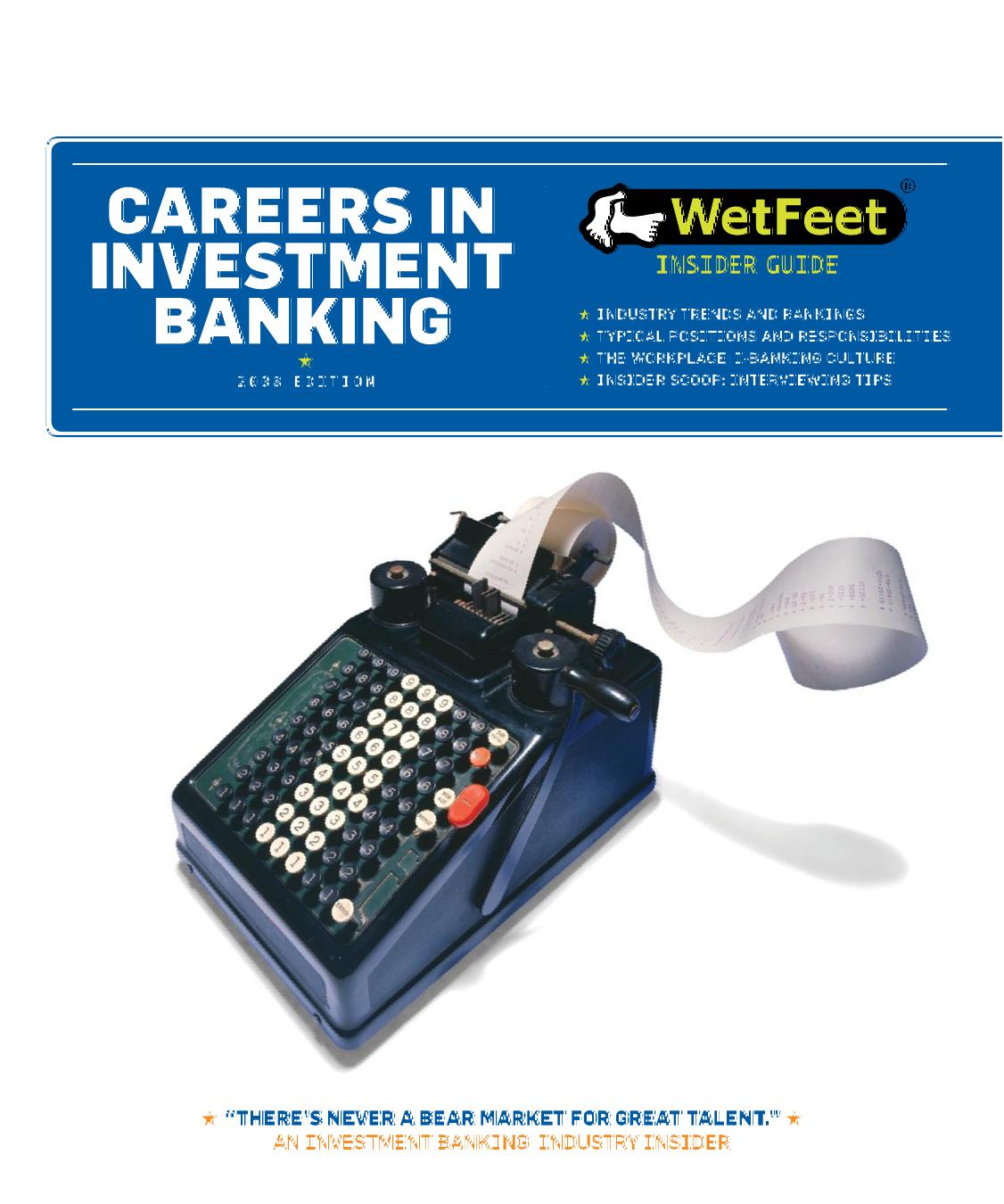 Careers in Investment Banking