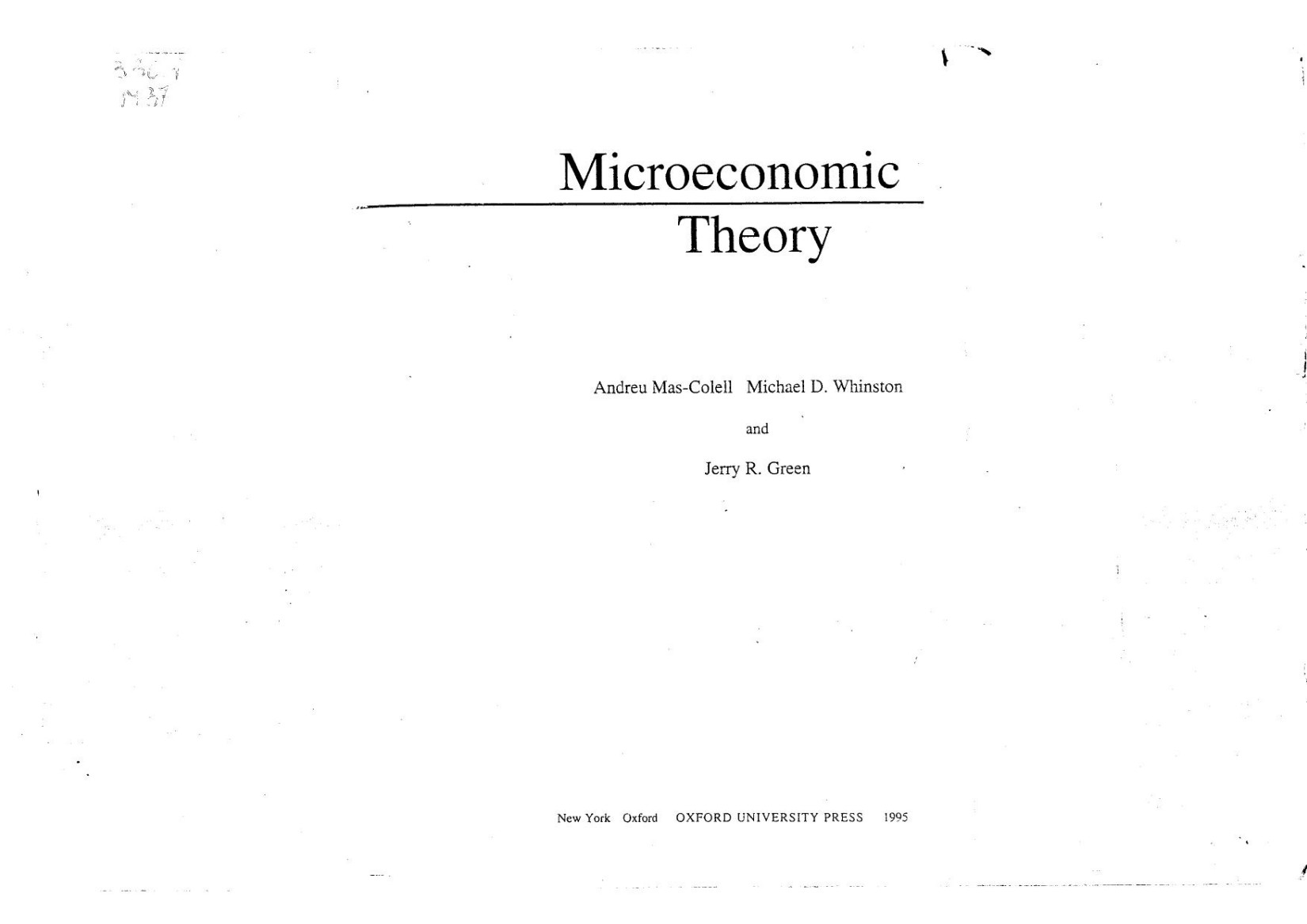 Microeconomic Theory