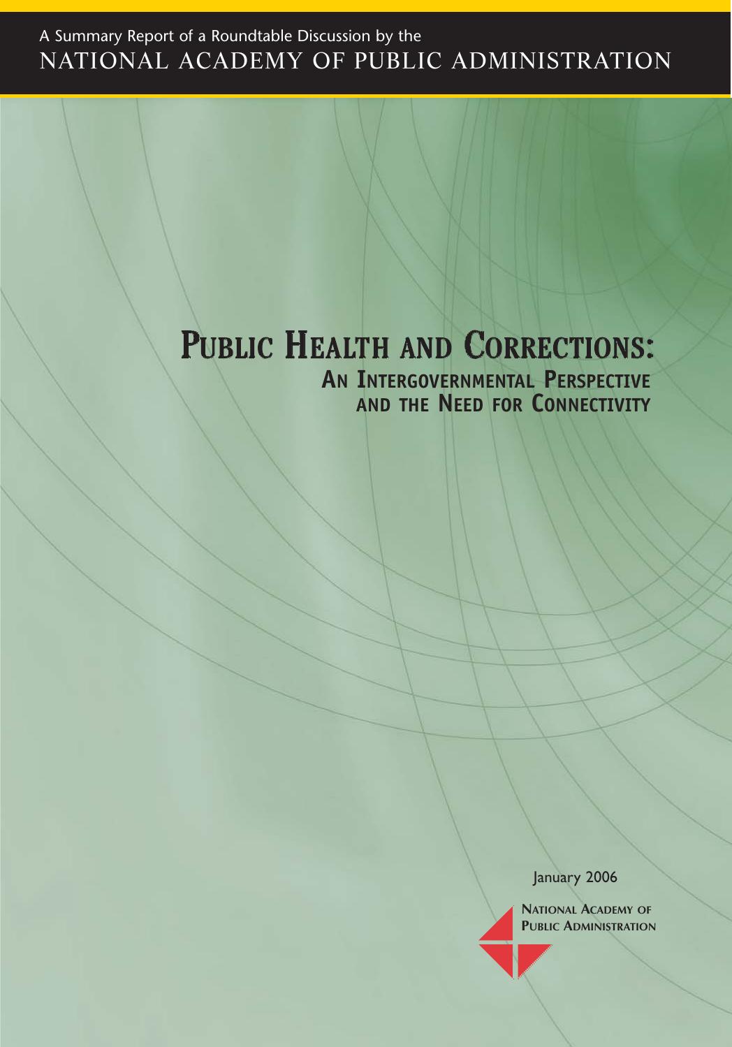 PUBLIC HEALTH AND CORRECTIONS