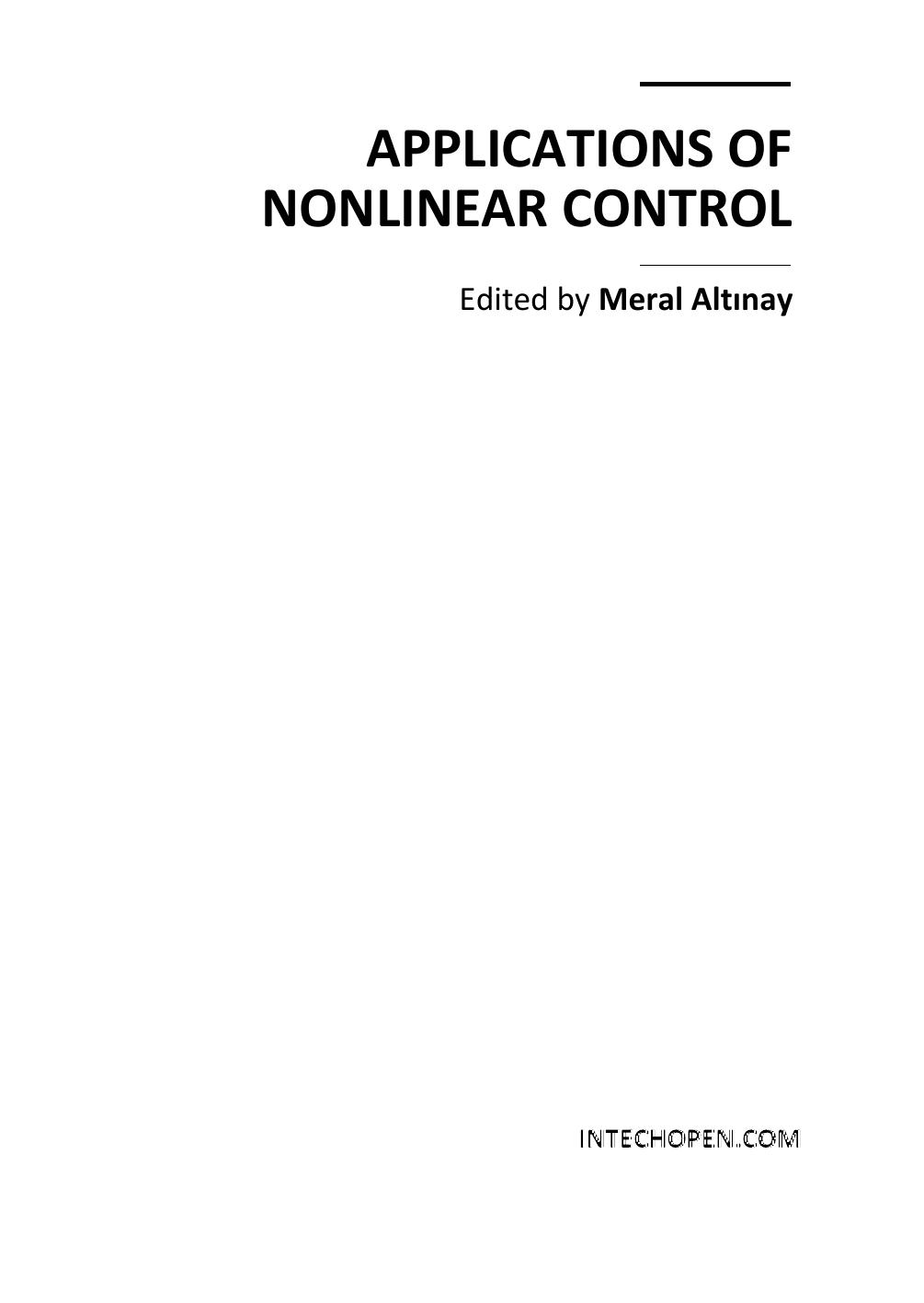 Applications of Nonlinear Control