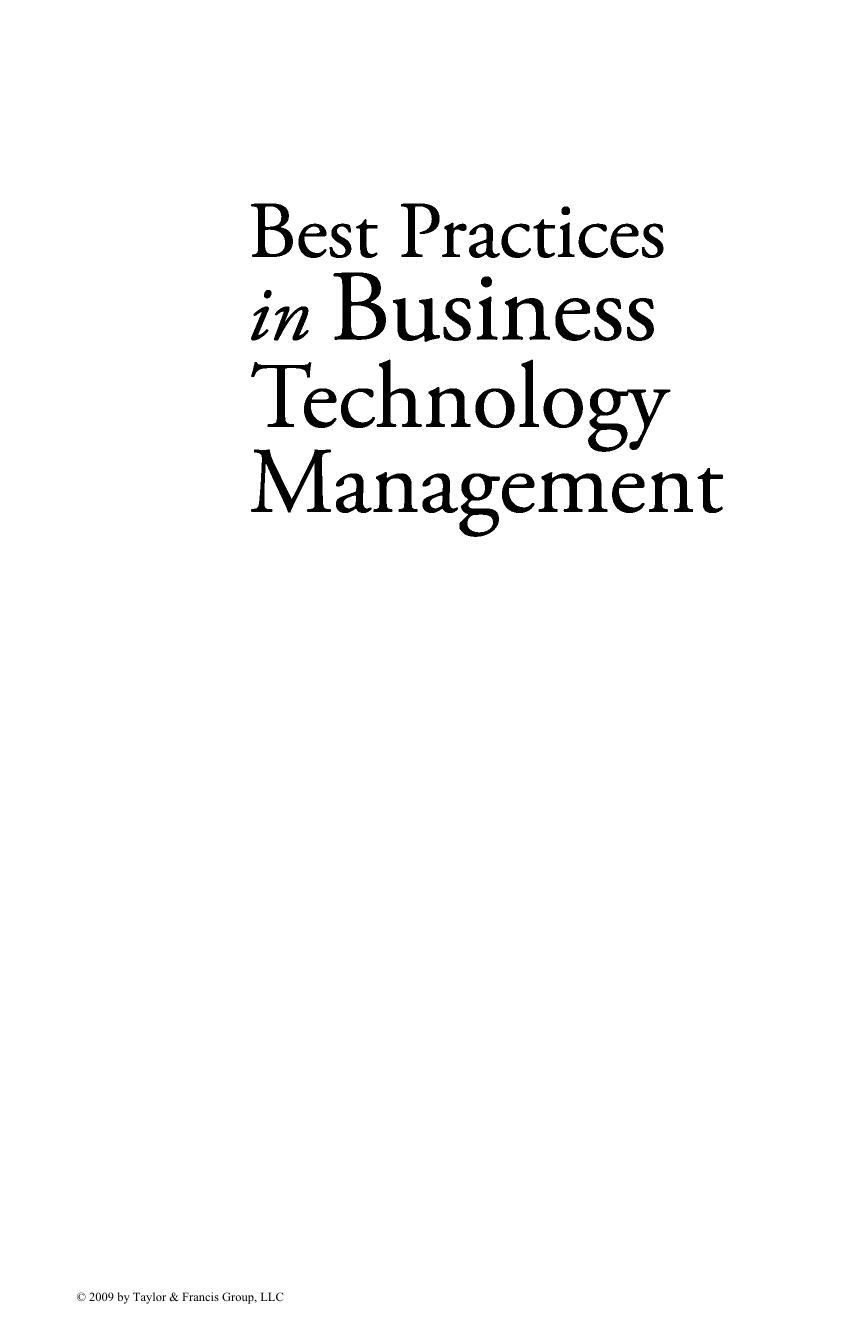 Best Practices in Business Technology Management