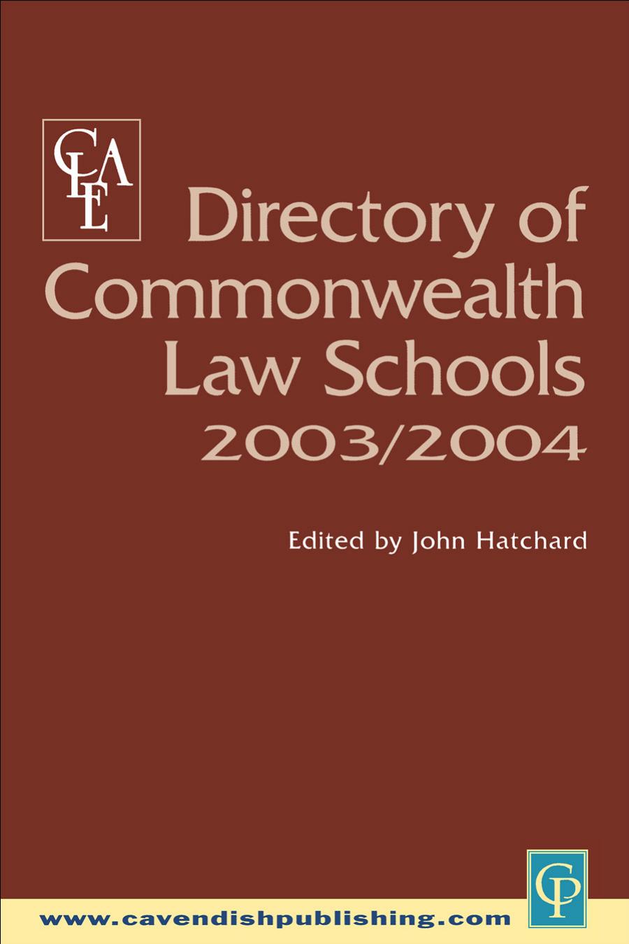 Directory of Commonwealth Law Schools 2003/2004