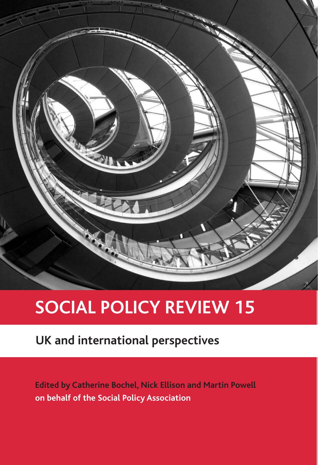 Social Policy Review 15: Uk and International Perspectives