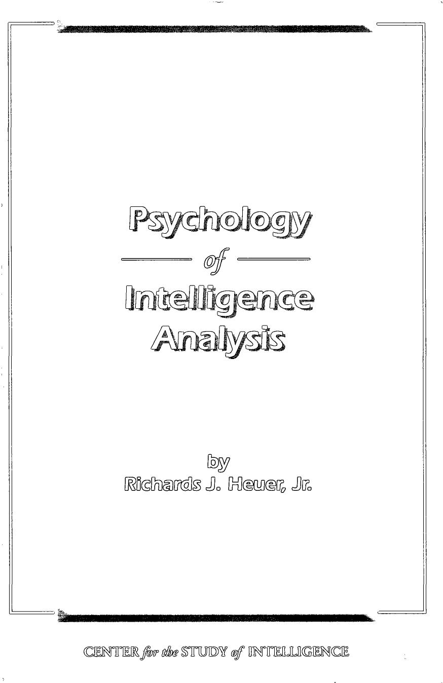 Psychology of Intelligence Analysis