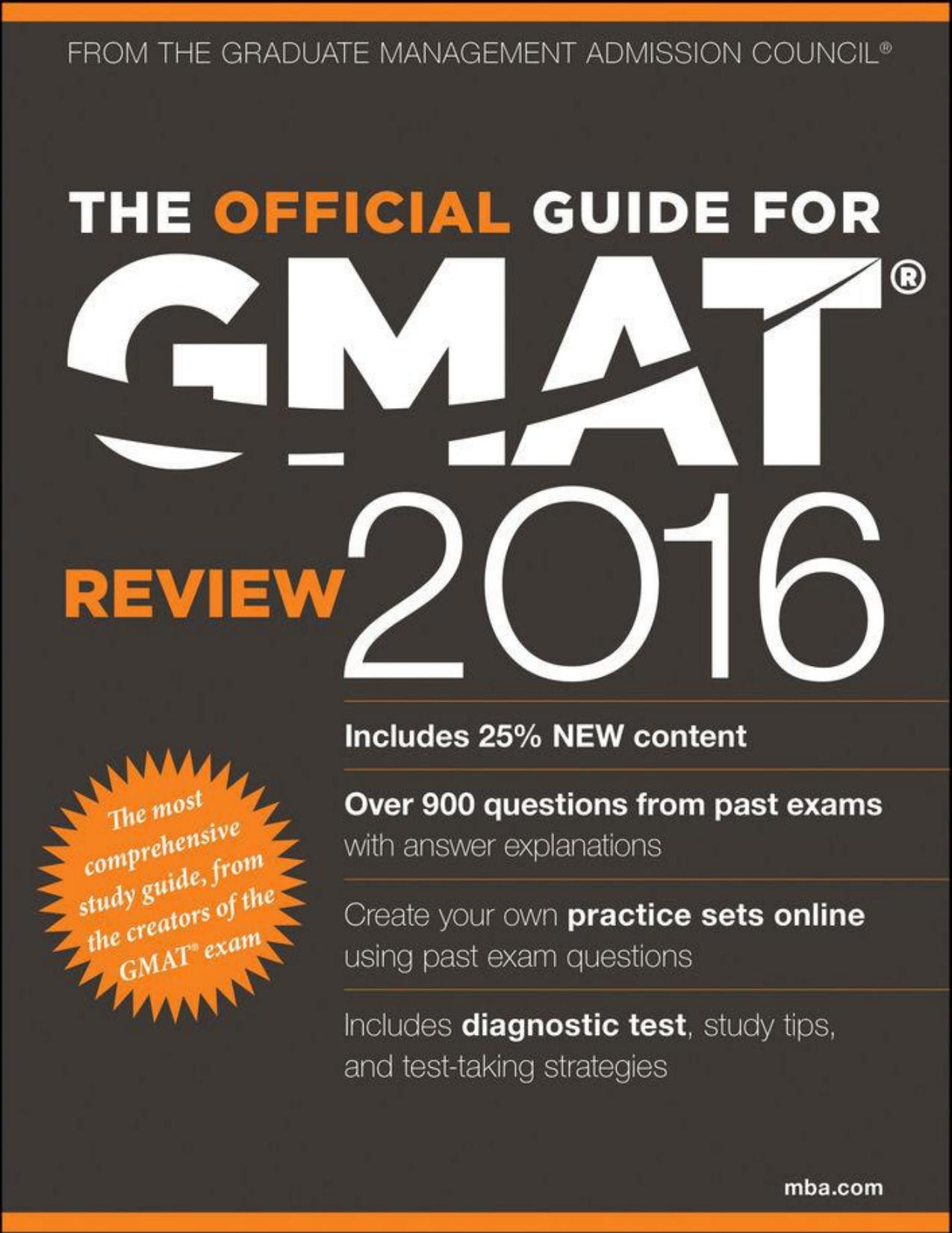 The Official Guide for GMAT Review 2016 With Online Question Bank and Exclusive Video
