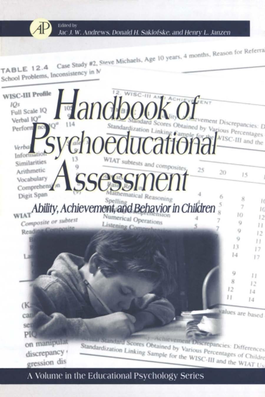 Handbook of Psychoeducational Assessment Ability, Achievement