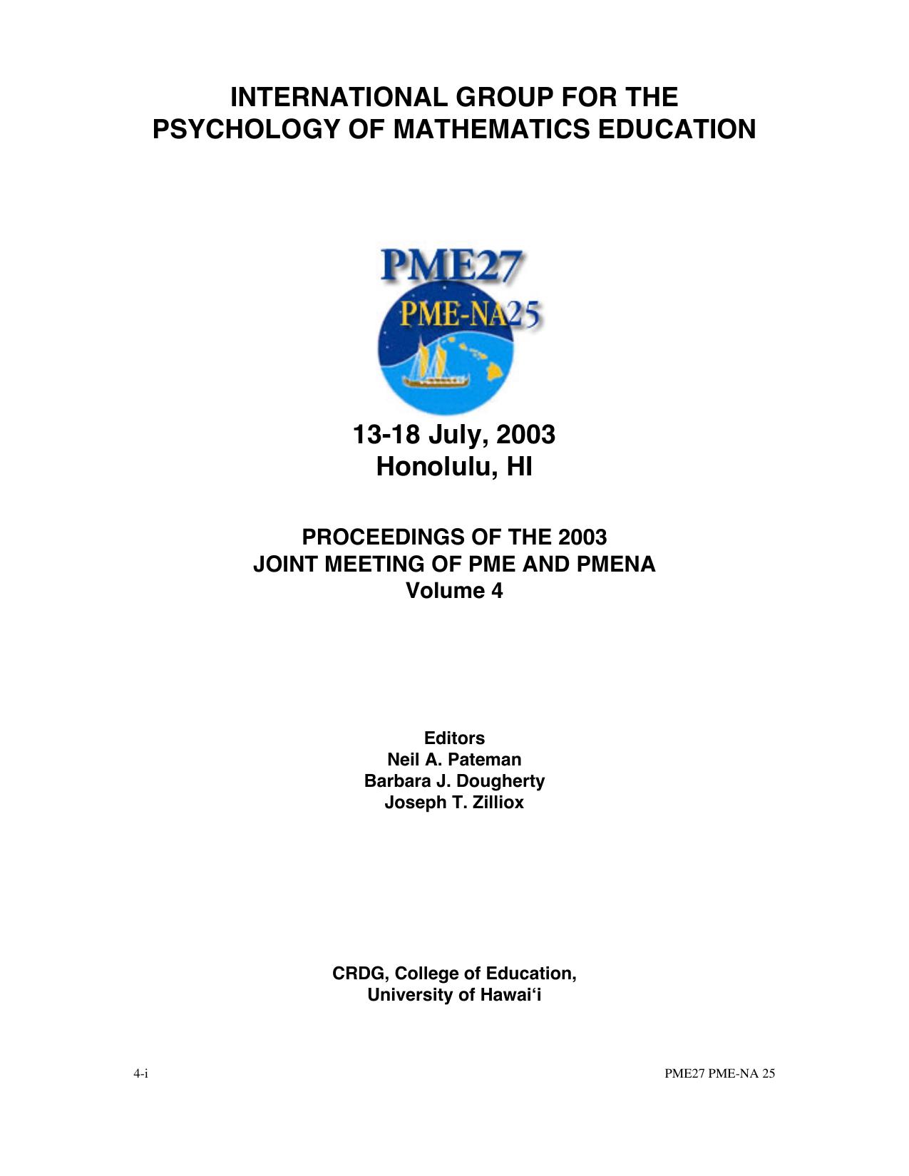 International Group for the Psychology of Mathematics Education Conference