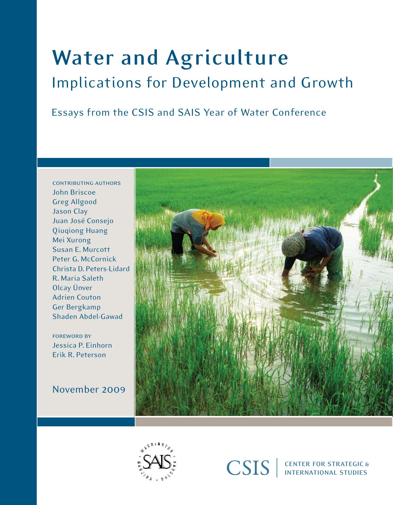 Water and Agriculture Implications for Development and Growth