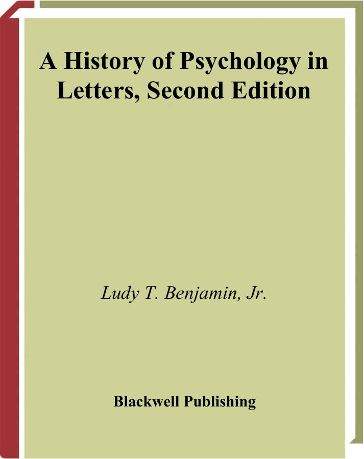 A History of Psychology in Letters