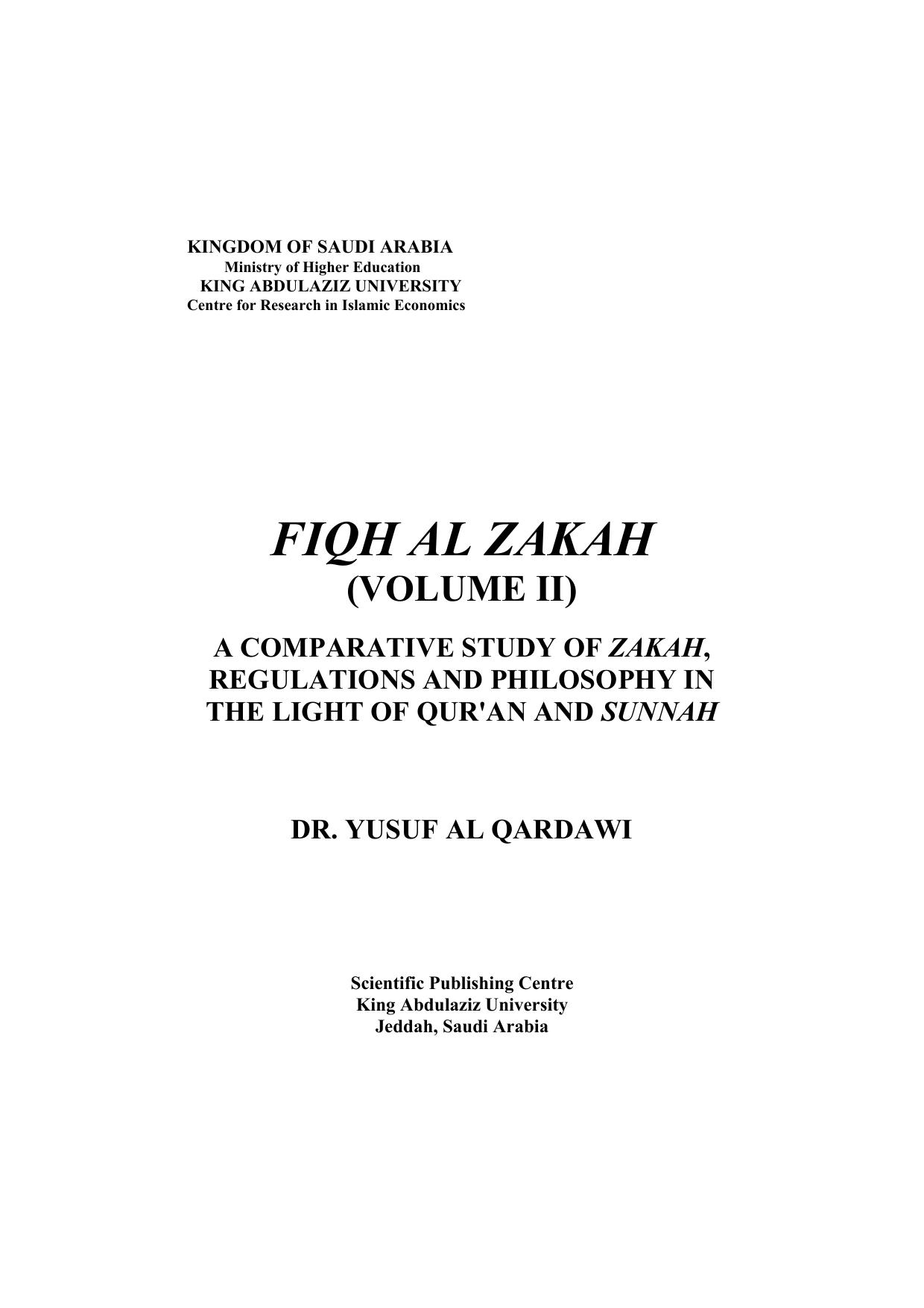 Fiqh al Zakah v.1