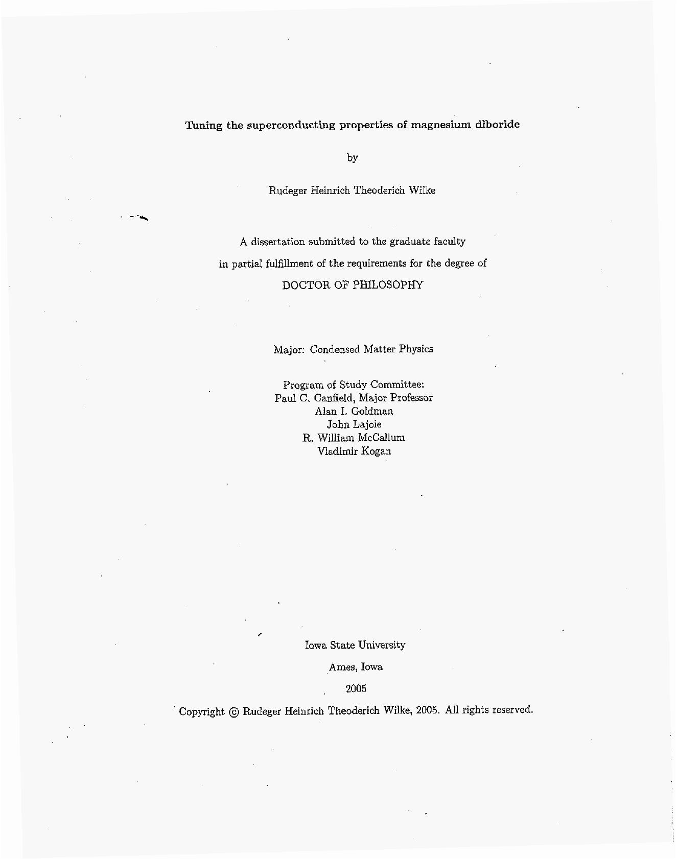Tuning the Superconducting Properties of Magnesium Diboride