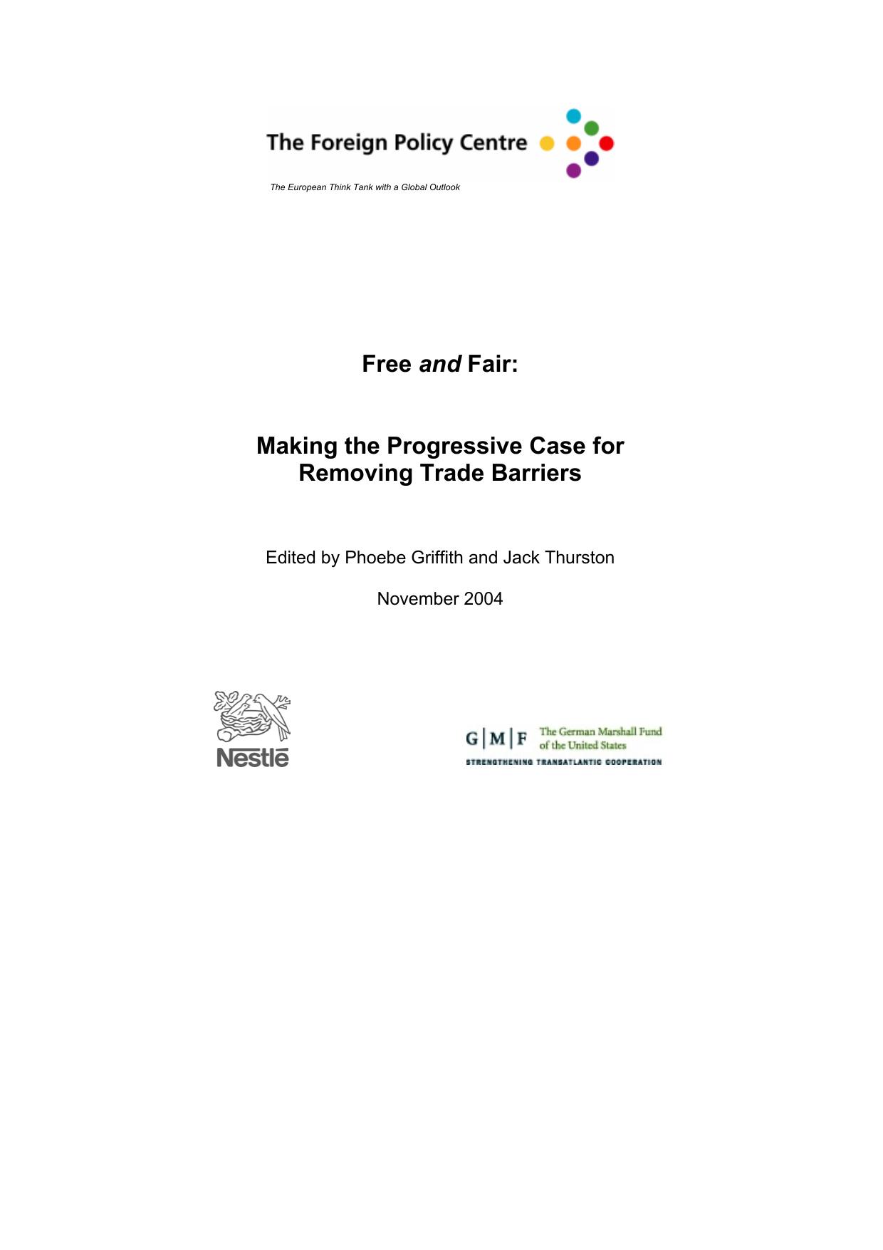 Free and Fair: Making the Progressive Case for Removing Trade Barriers