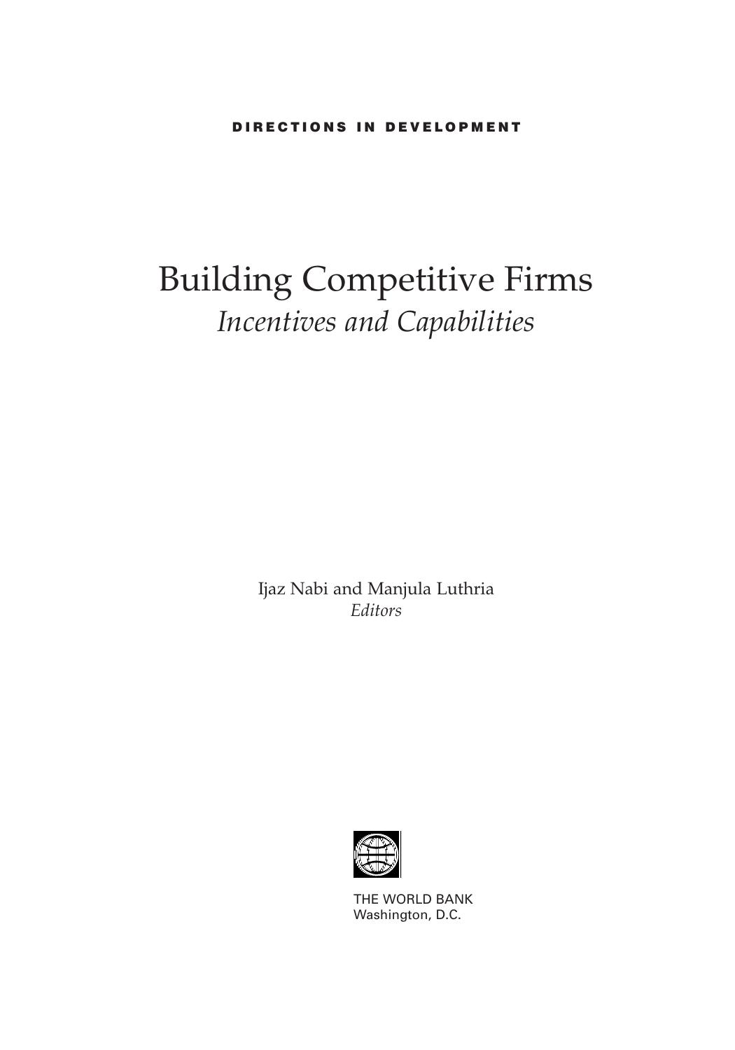 Building competitive firms by ijaz nabi