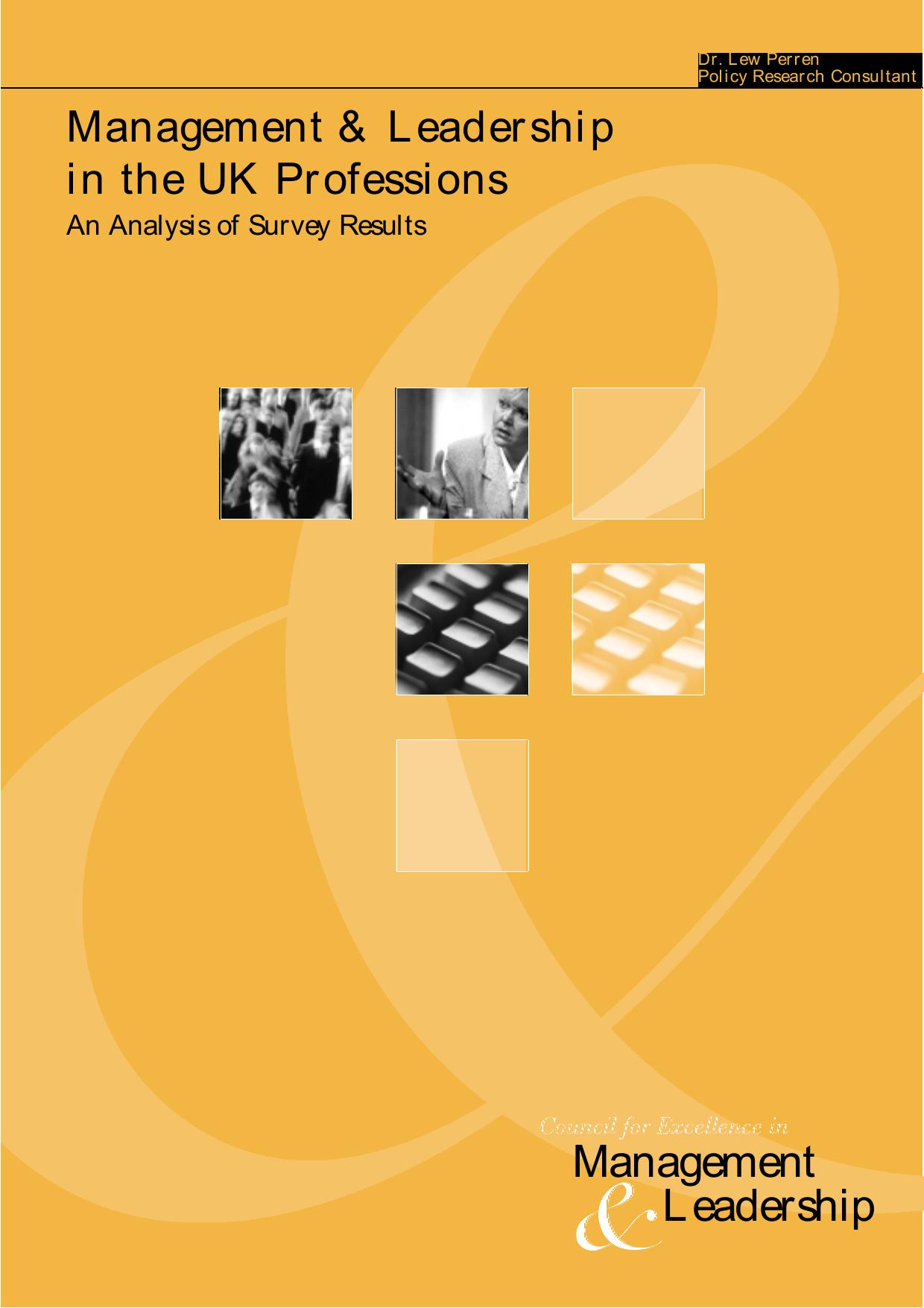 Management & Leadership in the UK Professions An Analysis of Survey Results