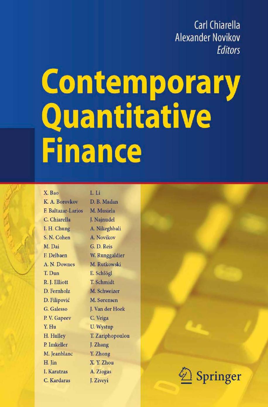 Contemporary Quantitative Finance: Essays in Honour of Eckhard Platen