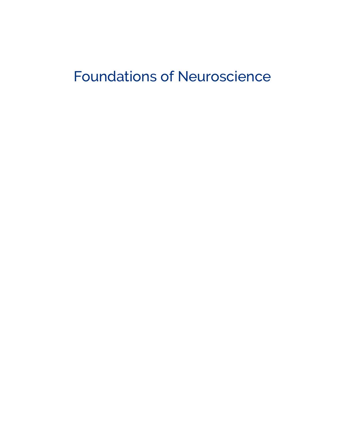 Foundations of Neuroscience