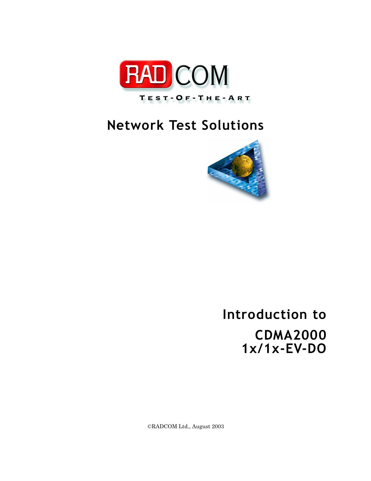 Introduction to CDMA2000 1x/1x-EV-DO