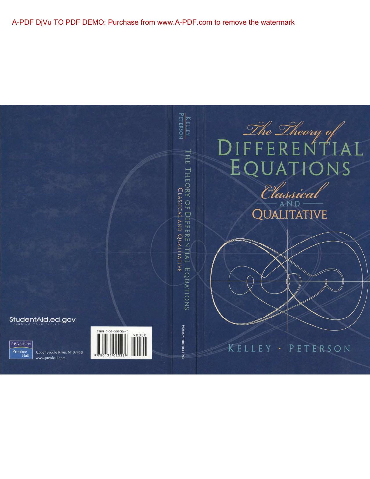 The Theory of Differential Equations: Classical and Qualitative