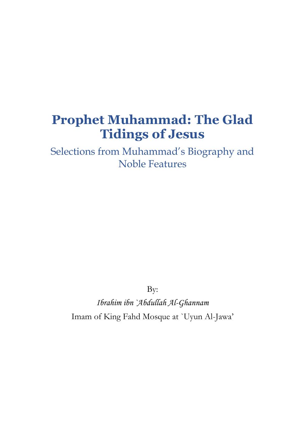 Prophet Muhammad: The Glad Tidings of Jesus