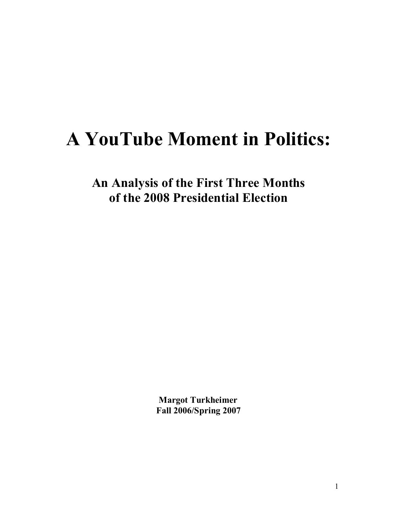 A YouTube Moment in Politics